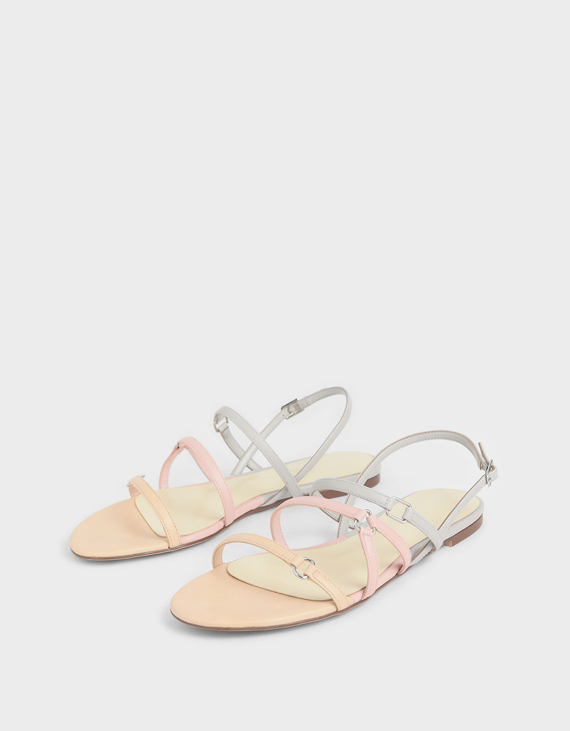 Women’s multicoloured tri-strap slingback sandals