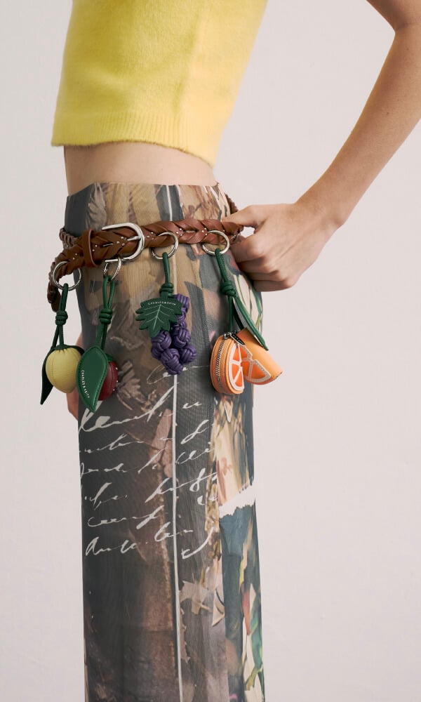 Women’s orange slice charm, strawberry charm and grape charm - CHARLES & KEITH