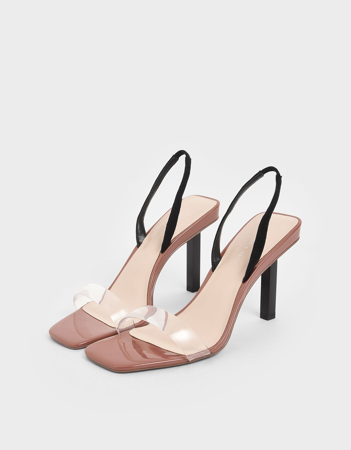 Women’s brick clear strap slingback heels – CHARLES & KEITH