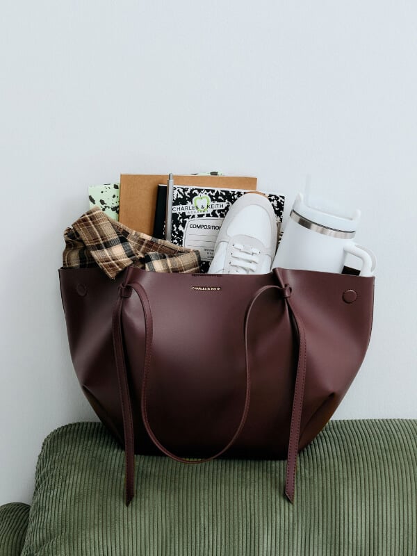 Women's Wineberry Red XL Calla Tote Bag - CHARLES & KEITH