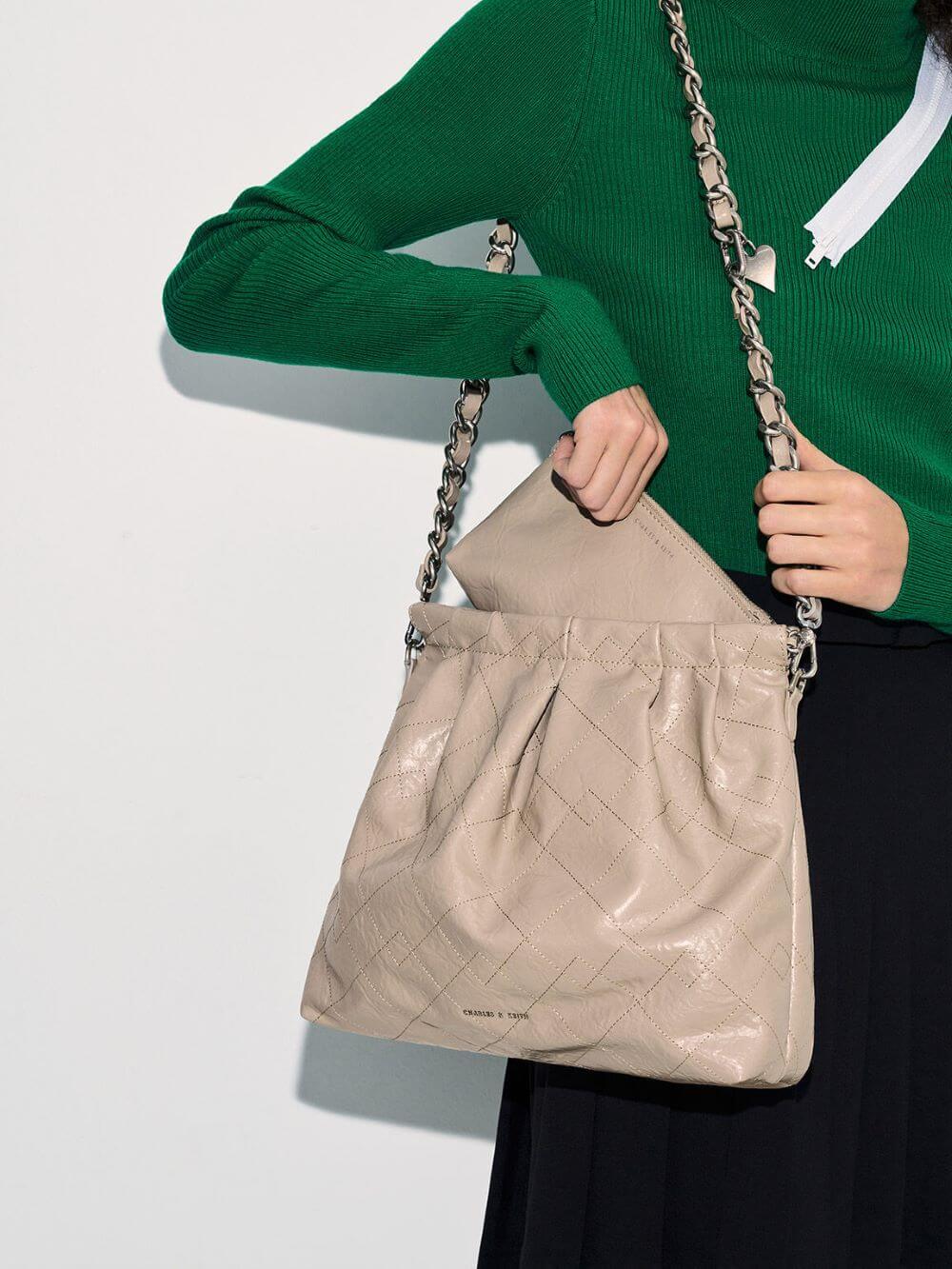 Women’s Duo double chain hobo bag - CHARLES & KEITH