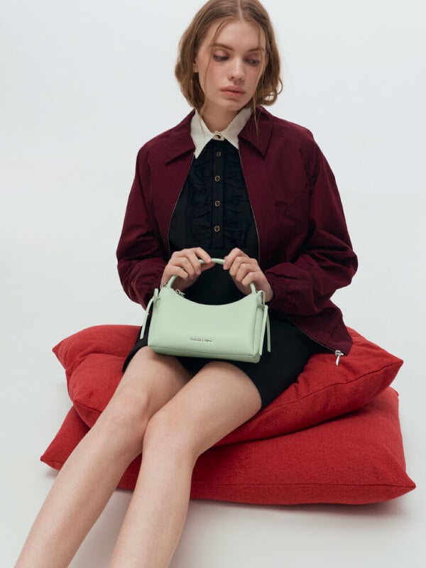Women’s Hazel bow top handle bag in mint green - CHARLES & KEITH
