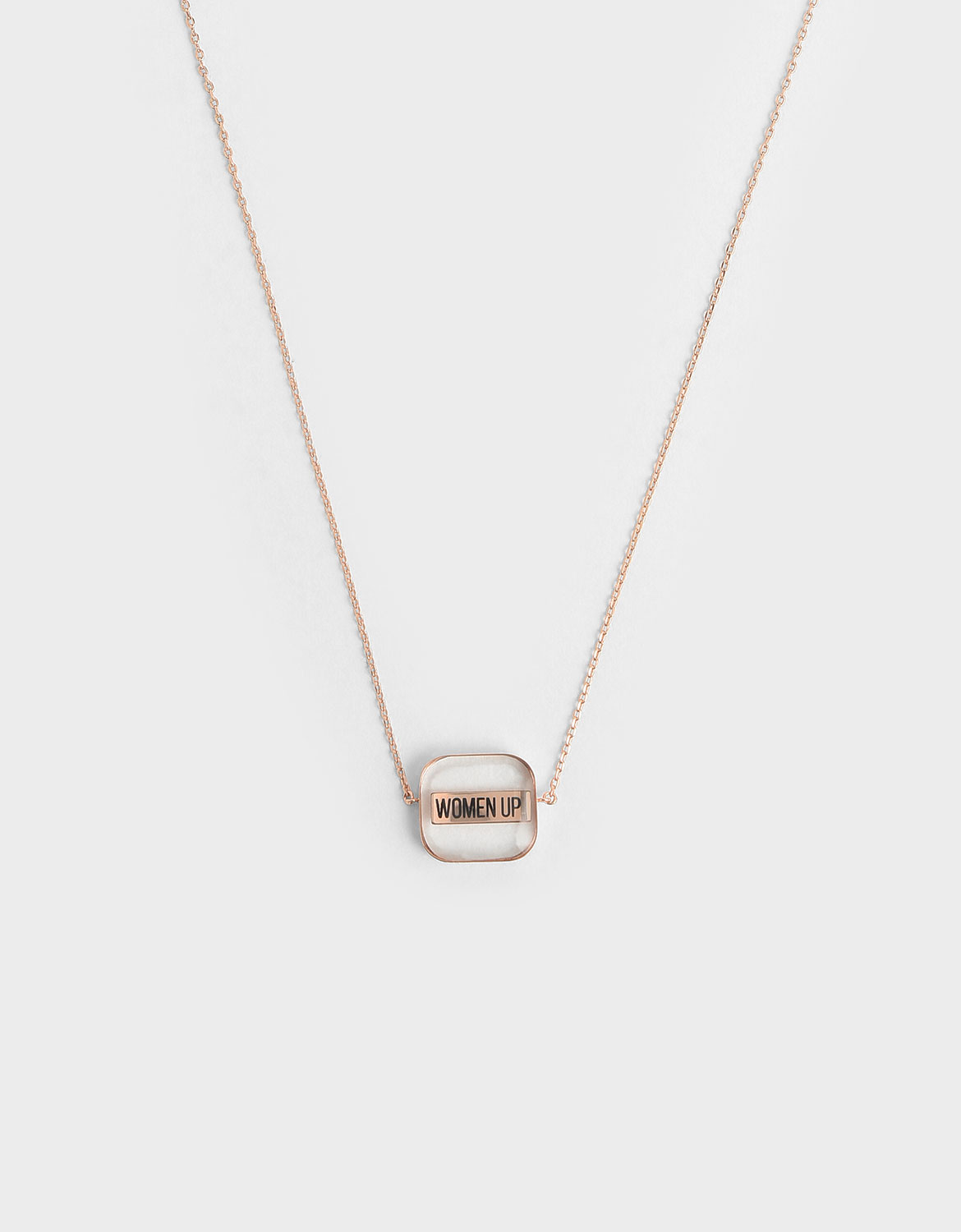 Women’s bronze “WOMEN UP!” acrylic necklace – CHARLES & KEITH