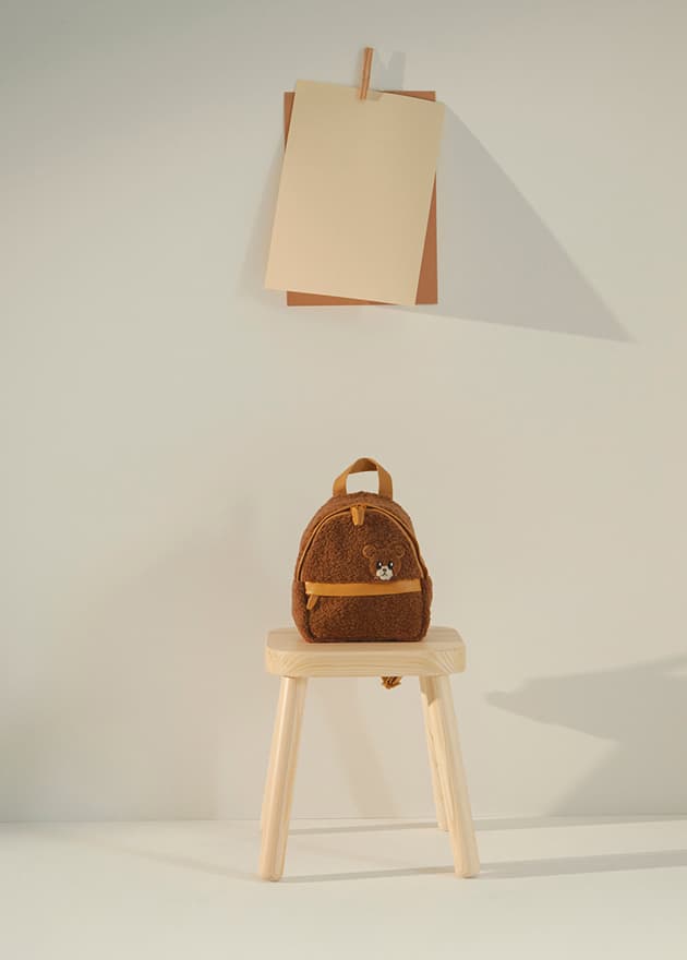 Girls’ bear motif furry backpack – CHARLES & KEITH