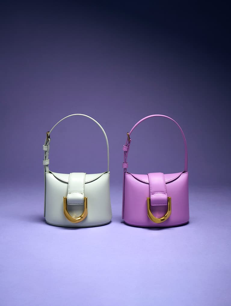 Gabine Bucket Bag in mint green and violet – CHARLES & KEITH