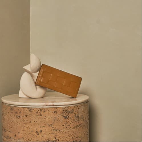 Women’s woven long wallet in camel - CHARLES & KEITH