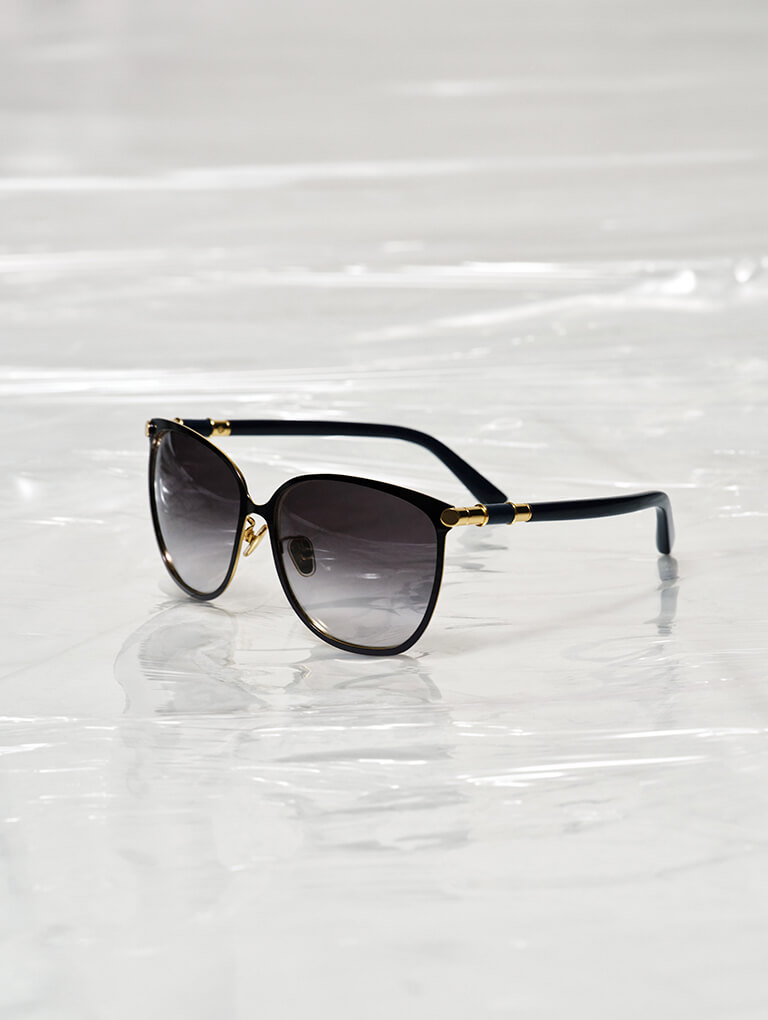 Women’s Oversized Square Sunglasses in navy – CHARLES & KEITH