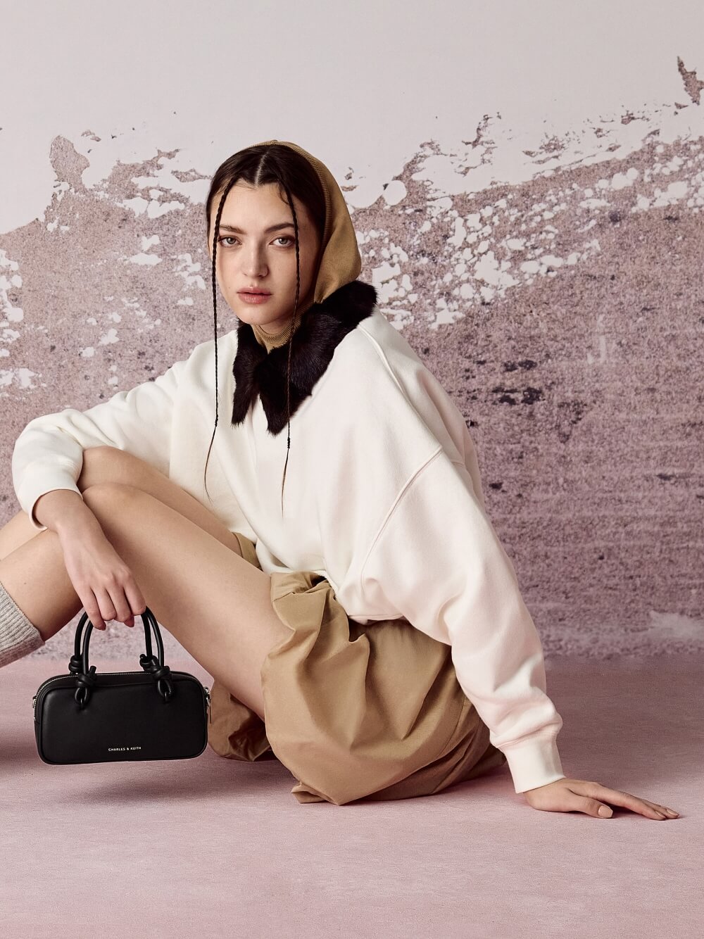Black Sammie Knotted-Handle Elongated Bag - CHARLES & KEITH