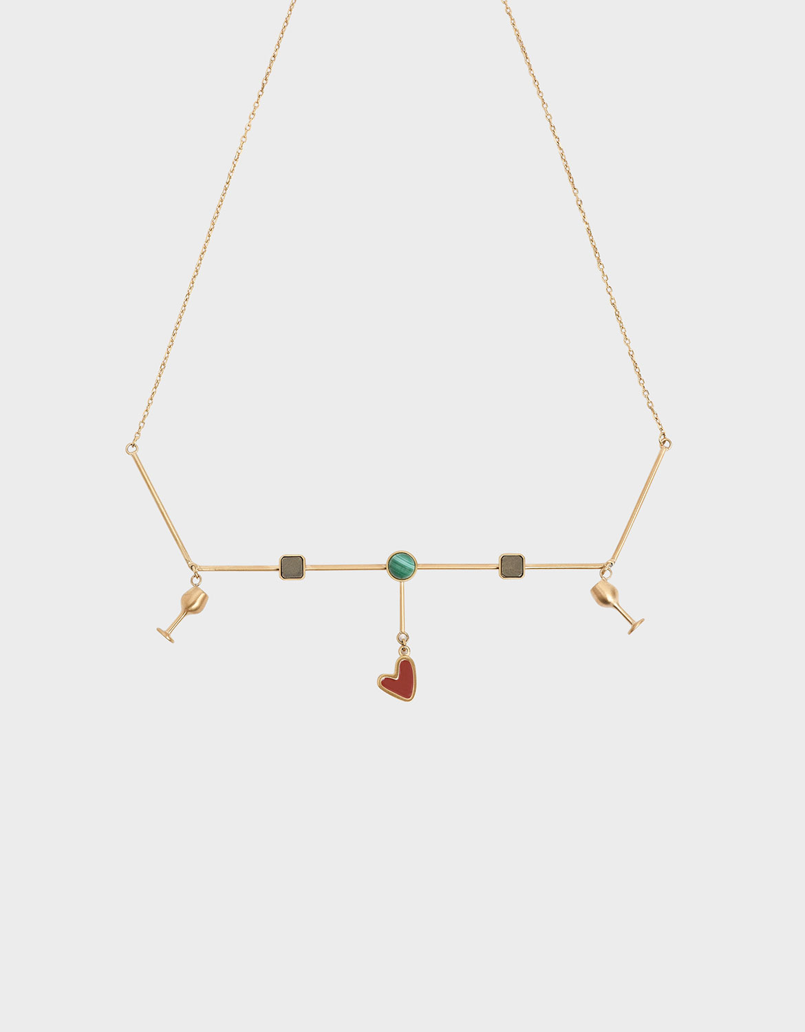 Women’s gold Malachite stone necklace
