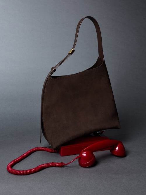 Edna recycled suede hobo bag in espresso brown – CHARLES & KEITH TH