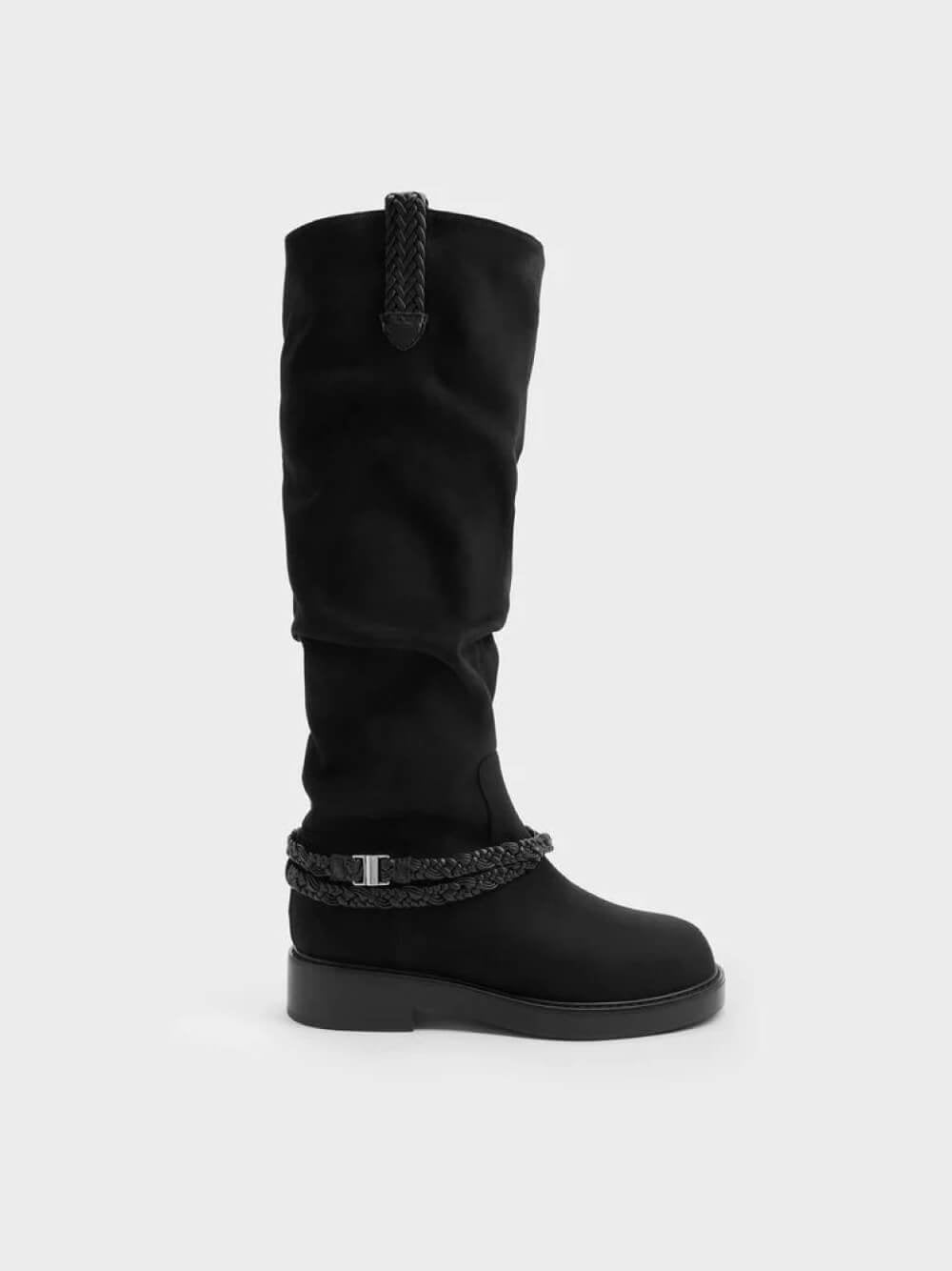 Women’s Franca faux suede braided-strap knee-high boots