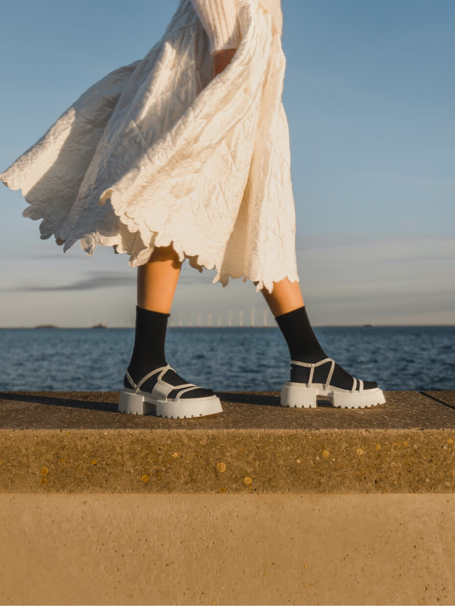 Women’s Nadine Strappy Platform Sandals in white - CHARLES & KEITH