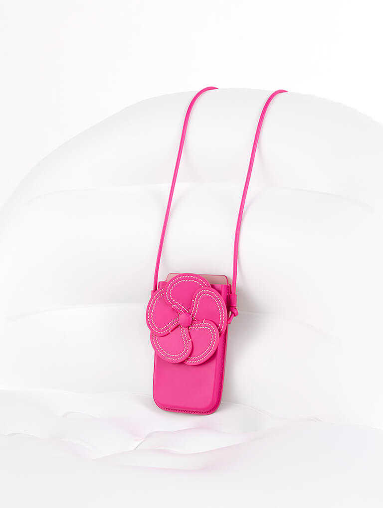 Camelia Flower Phone Pouch and Gladiator Platform Sandals - CHARLES & KEITH