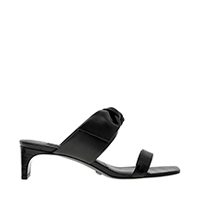 Croc-Effect Bow Leather Mules