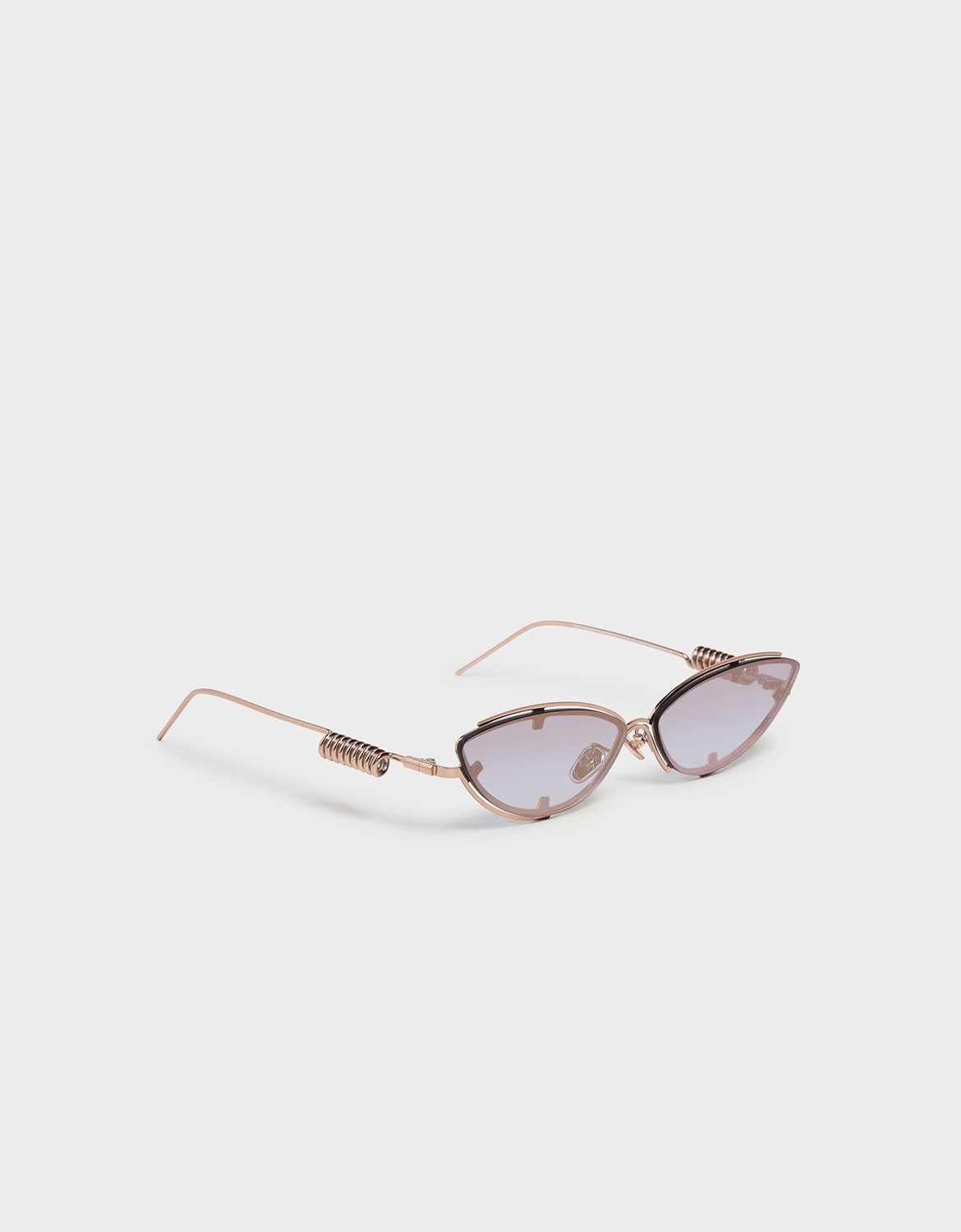 Women's Double Frame Cat-Eye Sunglasses in rose gold - CHARLES & KEITH