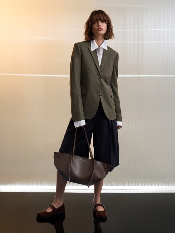 Women's Espresso Brown Calla Tote Bag - CHARLES & KEITH