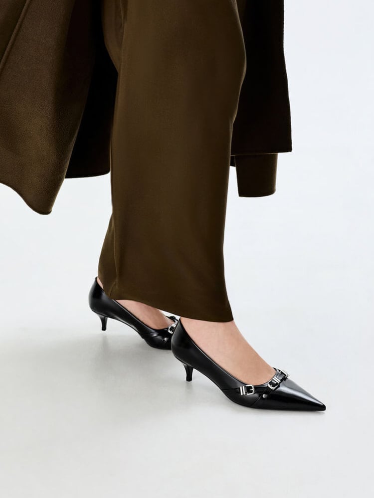 Women’s Aira buckled-strap kitten heels - CHARLES & KEITH