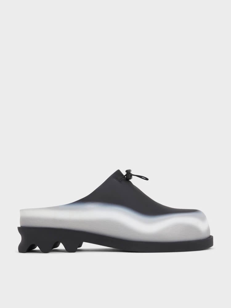 Women’s black gradient wave slip-on mules