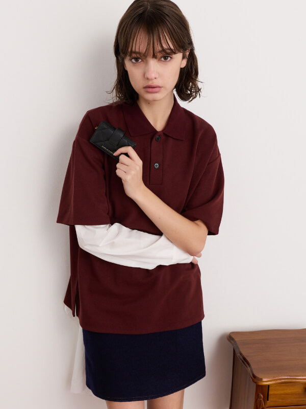 Women’s Arrietty quilted bow-heart charm belted card holder - CHARLES & KEITH