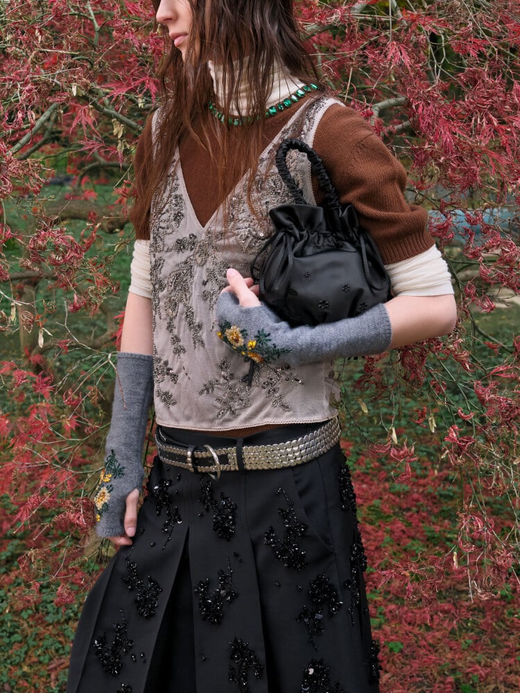 Women’s Mabel satin flower & leaf bucket bag - CHARLES & KEITH