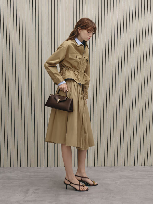 Espresso Brown Lilibet Elongated Top Handle Bag - CHARLES & KEITH