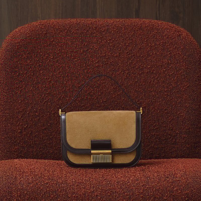 Women’s Charlot recycled suede bag in sahara sand - CHARLES & KEITH