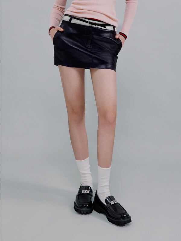 Black Lando Metallic-Accent Platform Loafers - CHARLES & KEITH