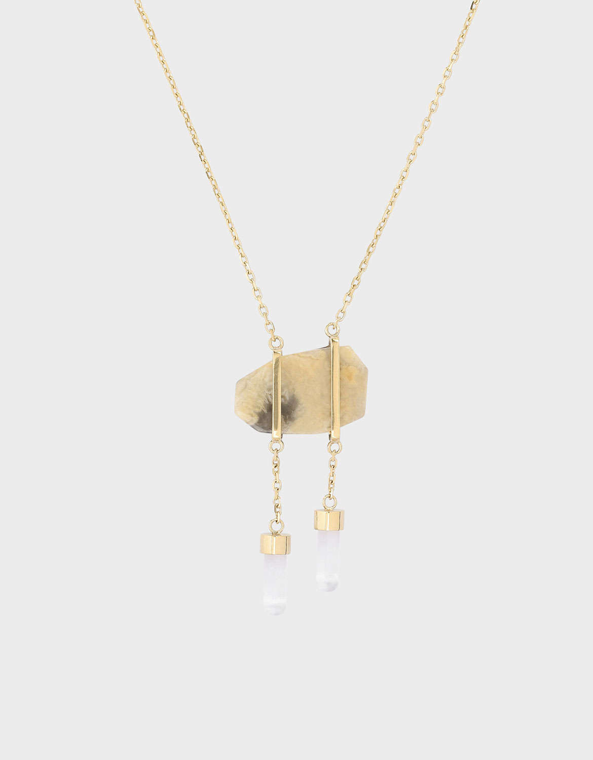 Women’s gold Crazy Agate stone necklace