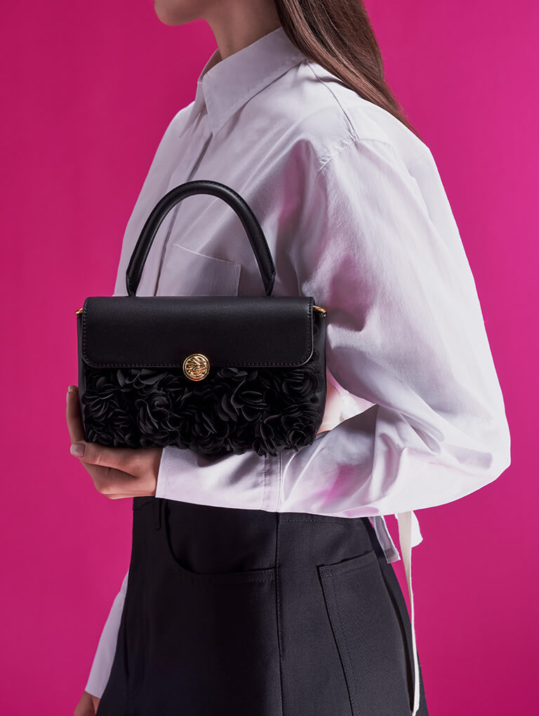 Women’s floral mesh top handle bag – CHARLES & KEITH