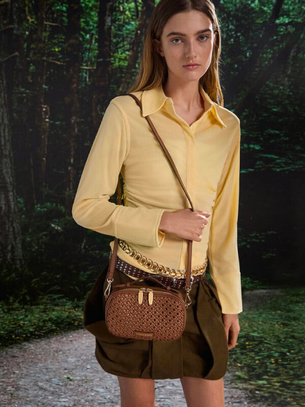 Women’s mini Calla woven shoulder bag - CHARLES & KEITH