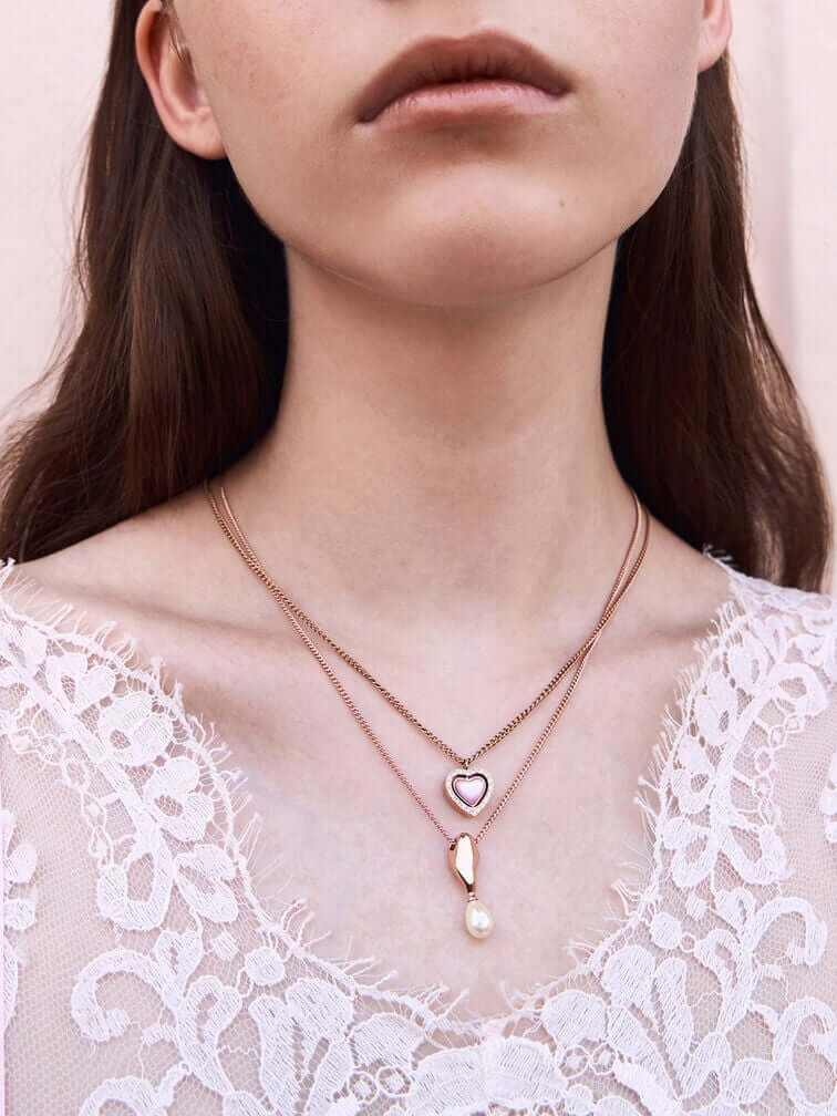Rose-gold teardrop pearl necklace, a delicate piece from our gift-friendly jewellery range. 