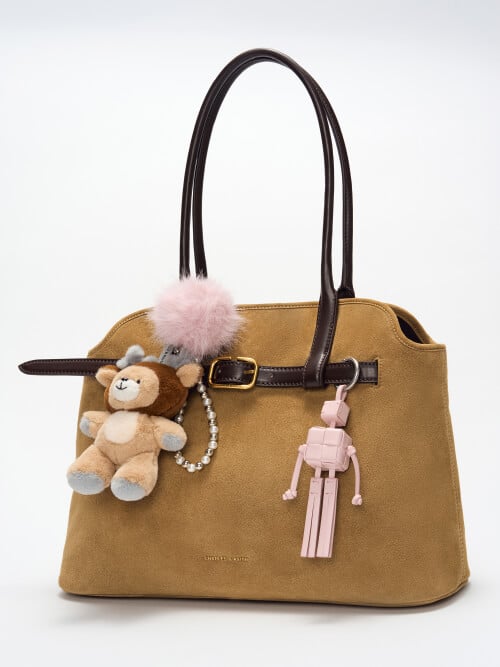 Edna recycled suede hobo bag in espresso brown – CHARLES & KEITH TH