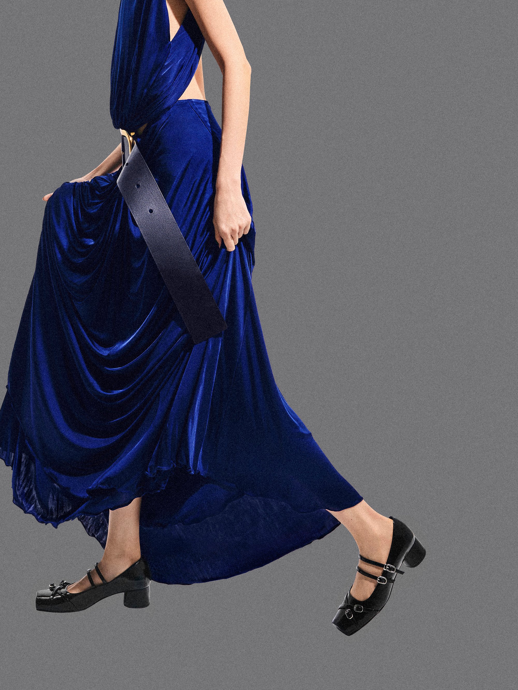 Janis Double-Strap Mary Jane Pumps, Black Boxed, hi-res