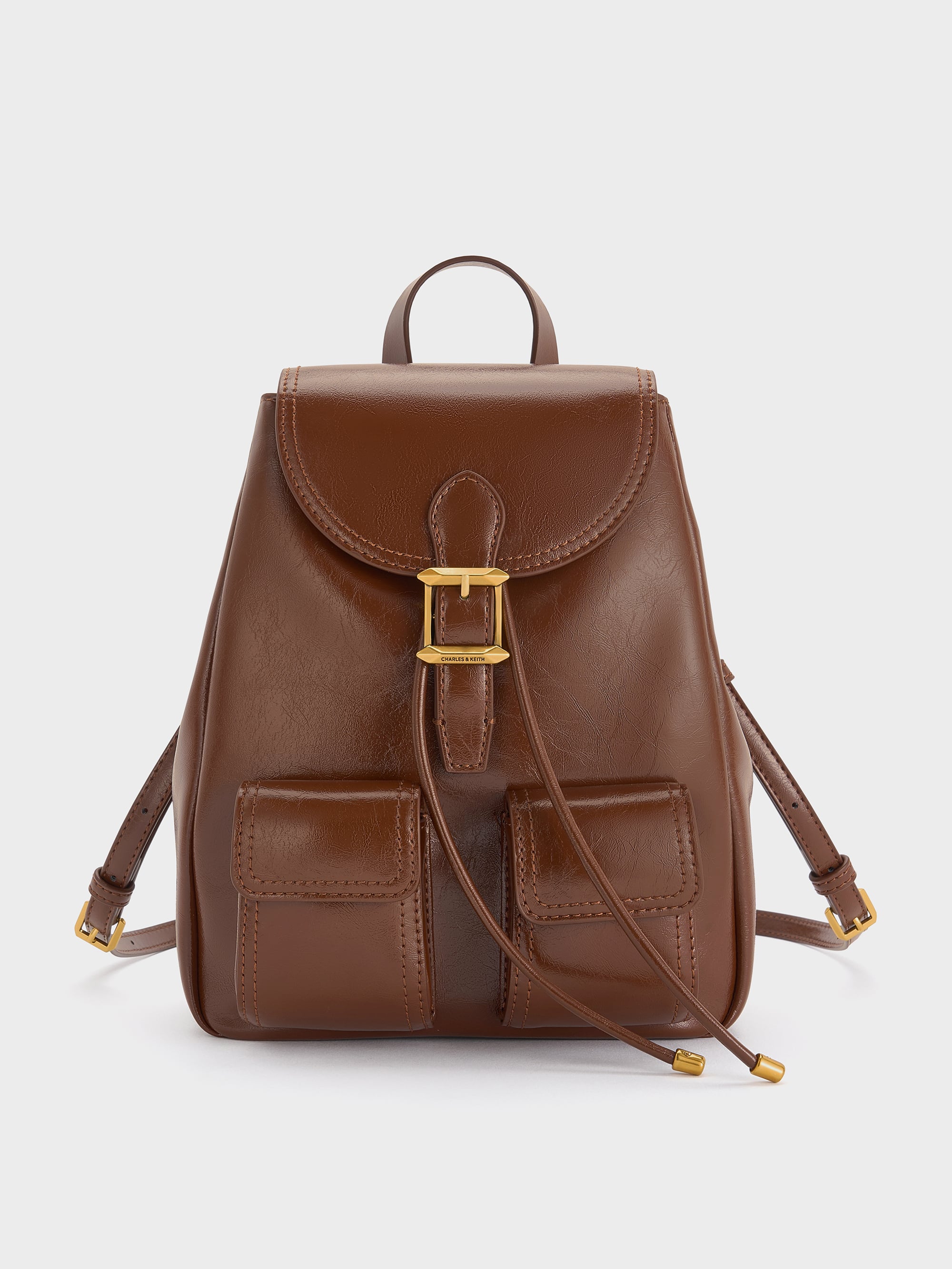 Bryna Backpack - Dark Brown - CHARLES & KEITH TH