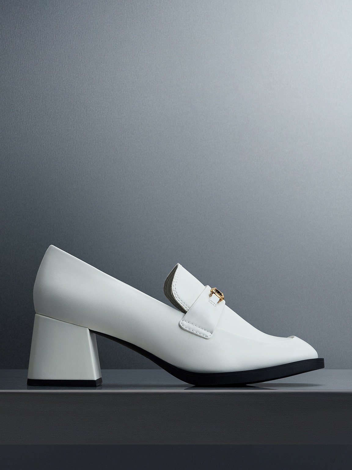 White loafer heels discount