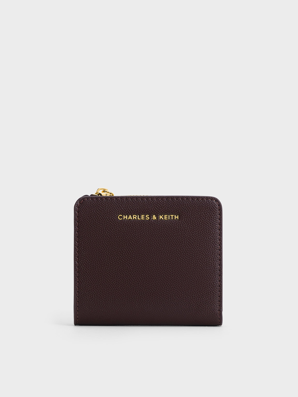 Plum Top Zip Small Wallet - CHARLES & KEITH TH