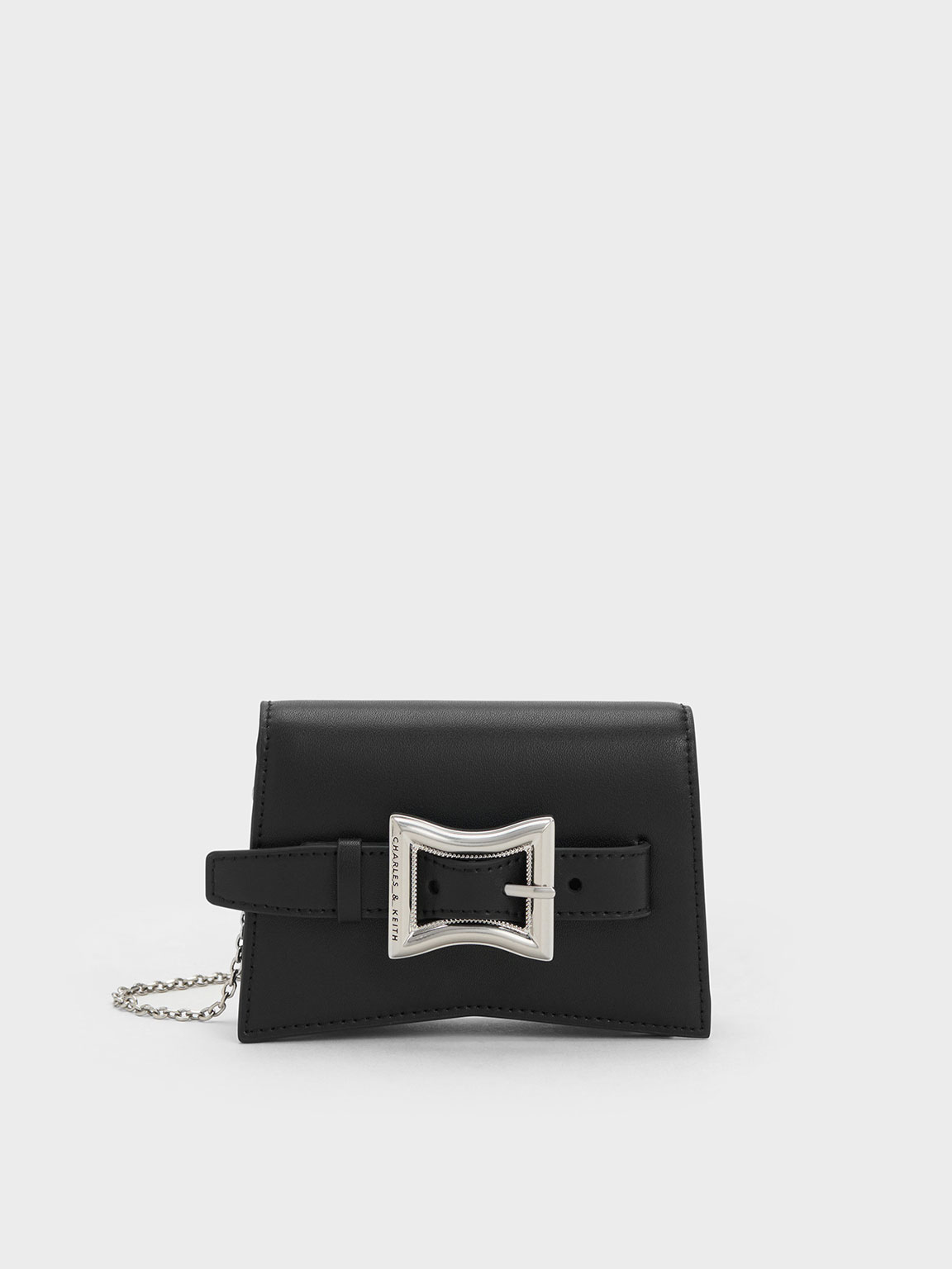 Black Xanthe Geometric Belted Wallet CHARLES KEITH TH