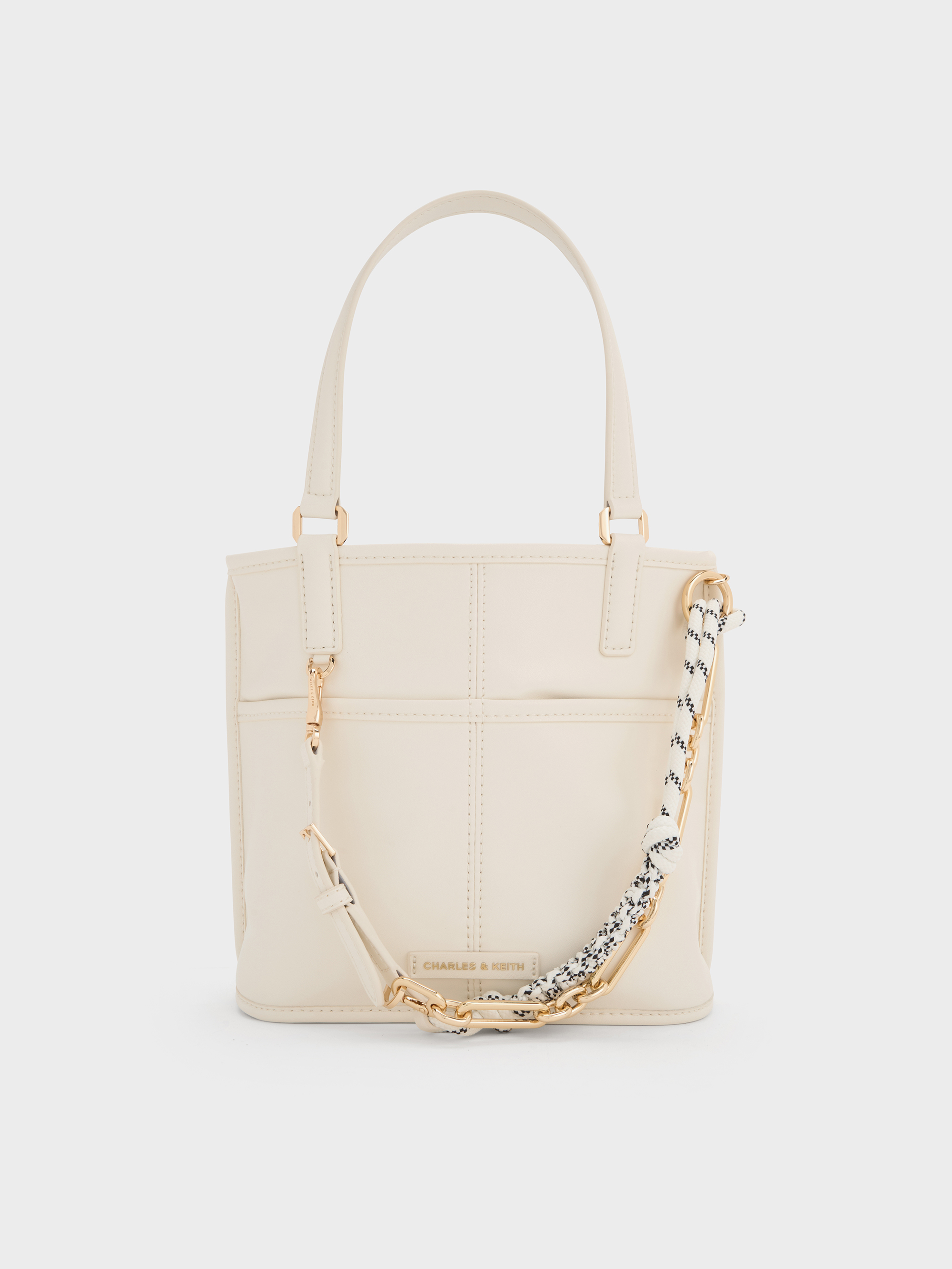 Cream Addison Knotted-Rope Reversible Tote Bag - CHARLES
