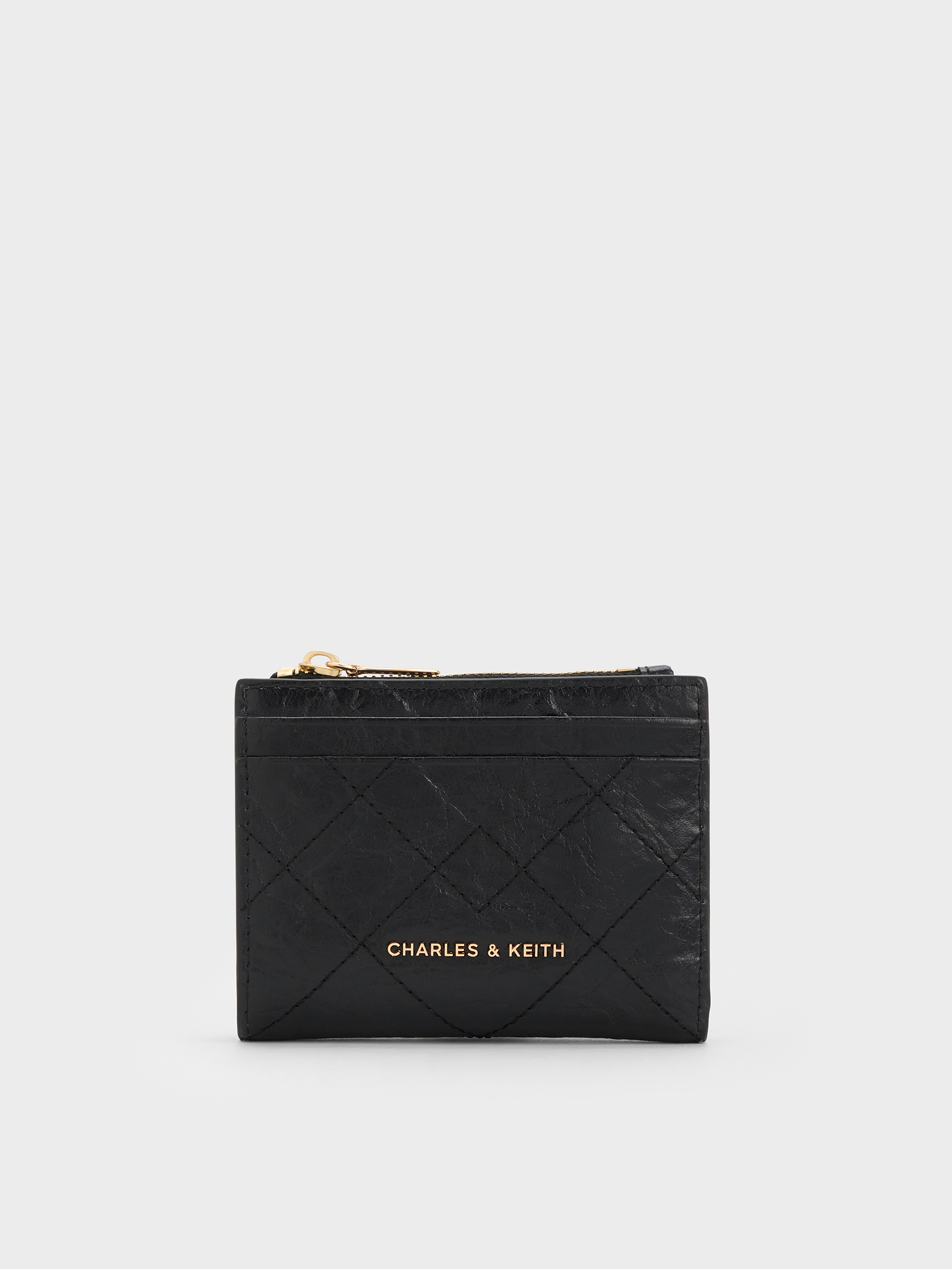 Duo Quilted Small Wallet - Black - CHARLES & KEITH TH