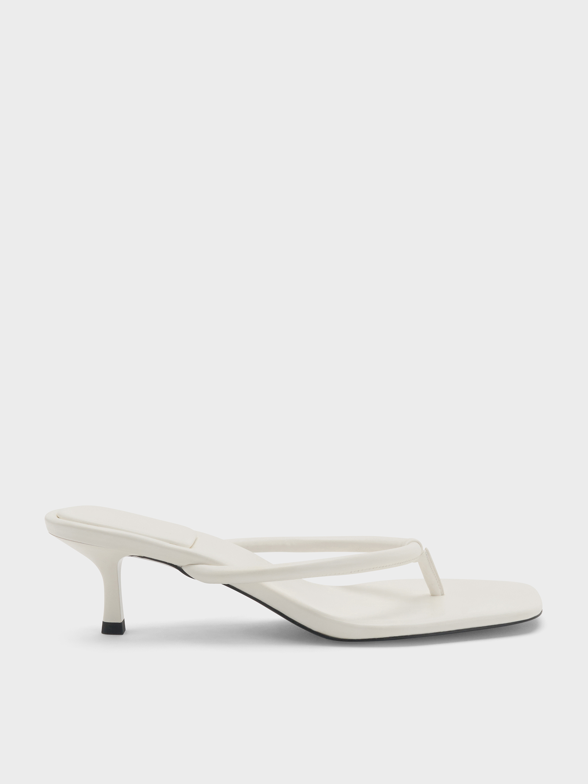 Kitten-Heel Thong Sandals - Chalk - CHARLES & KEITH TH