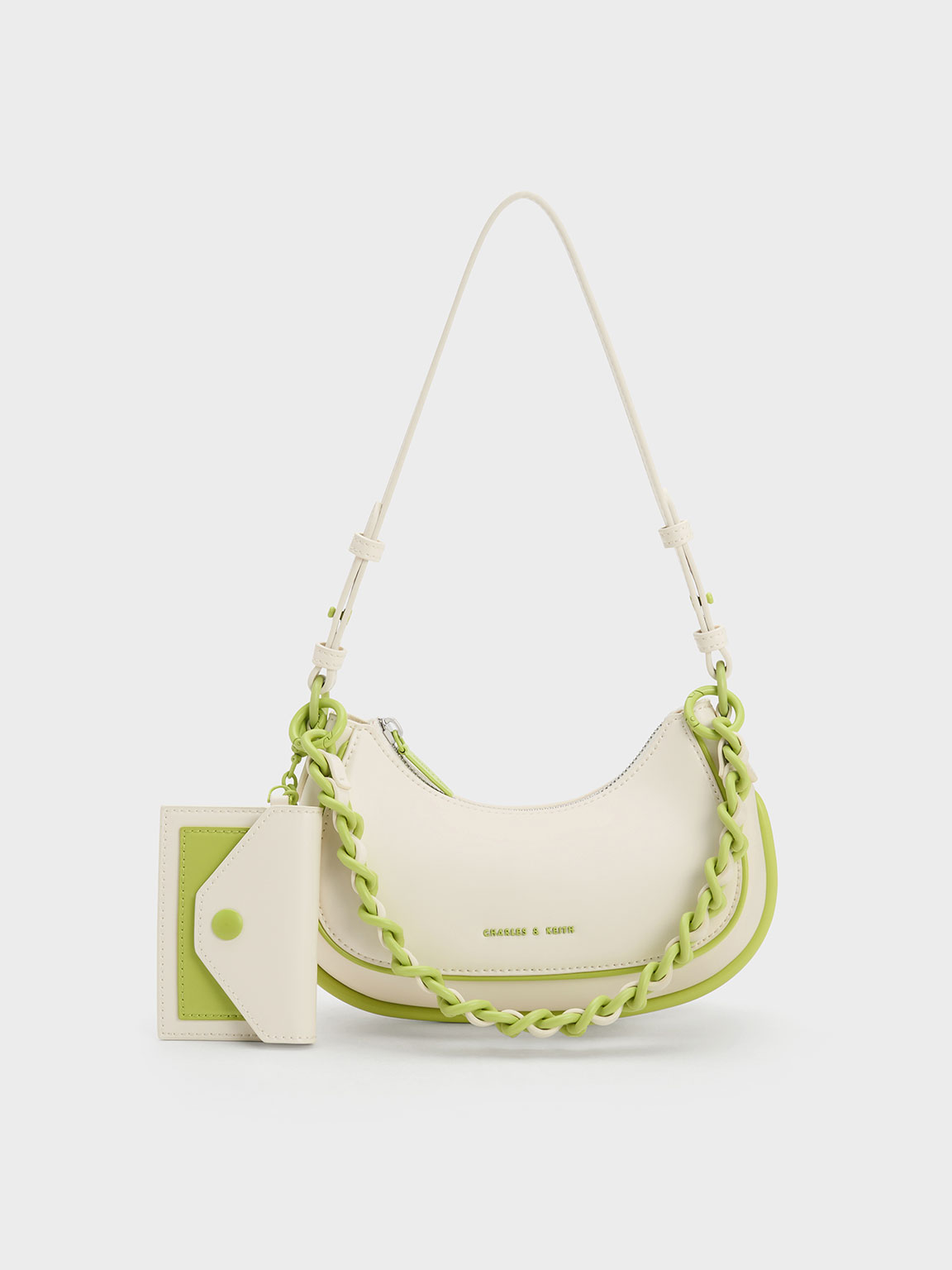 Cream Alouette Curved Shoulder Bag - CHARLES & KEITH TH