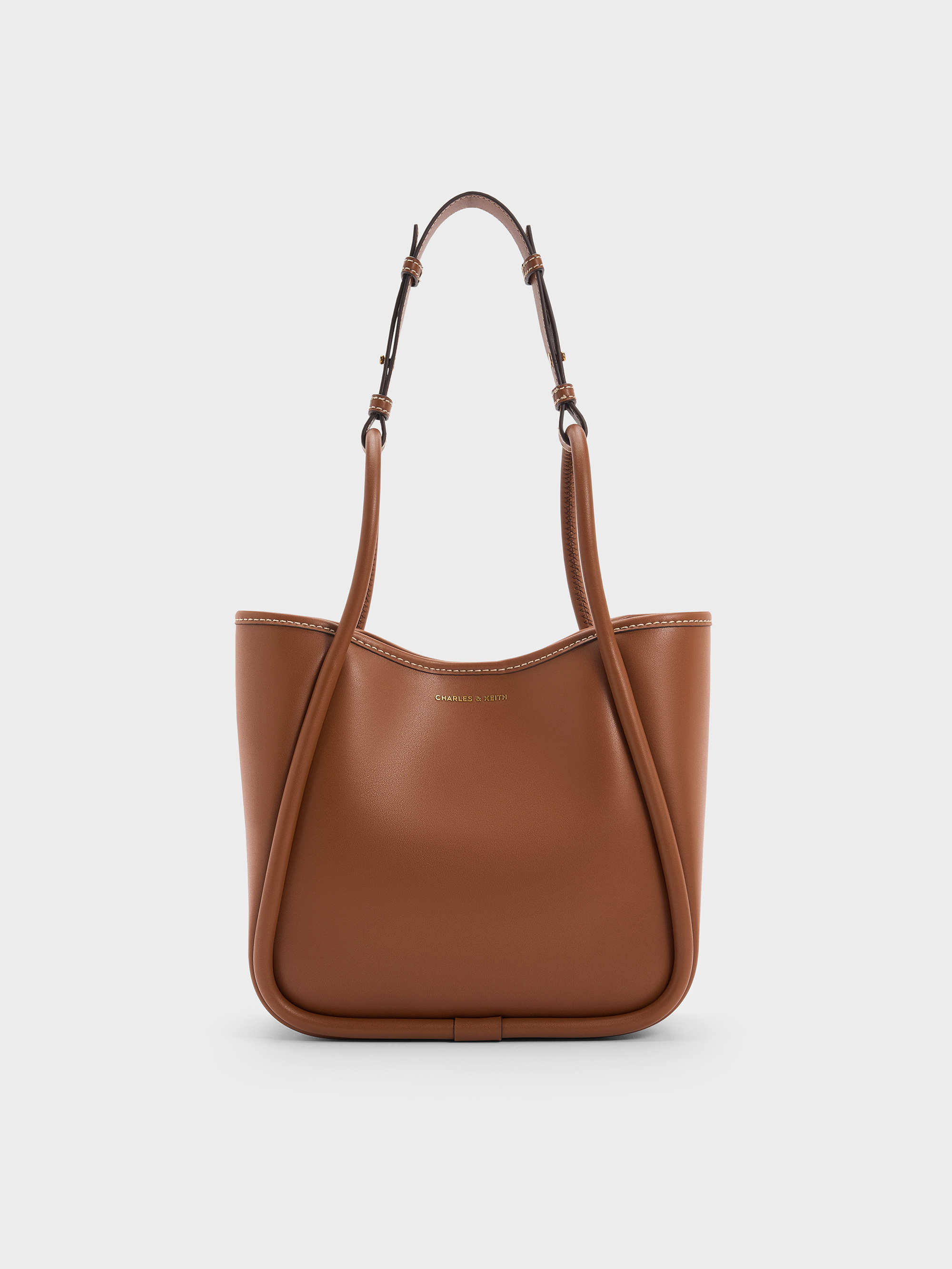 Mini Lyla Tubular Tote Bag - Chocolate - CHARLES & KEITH TH