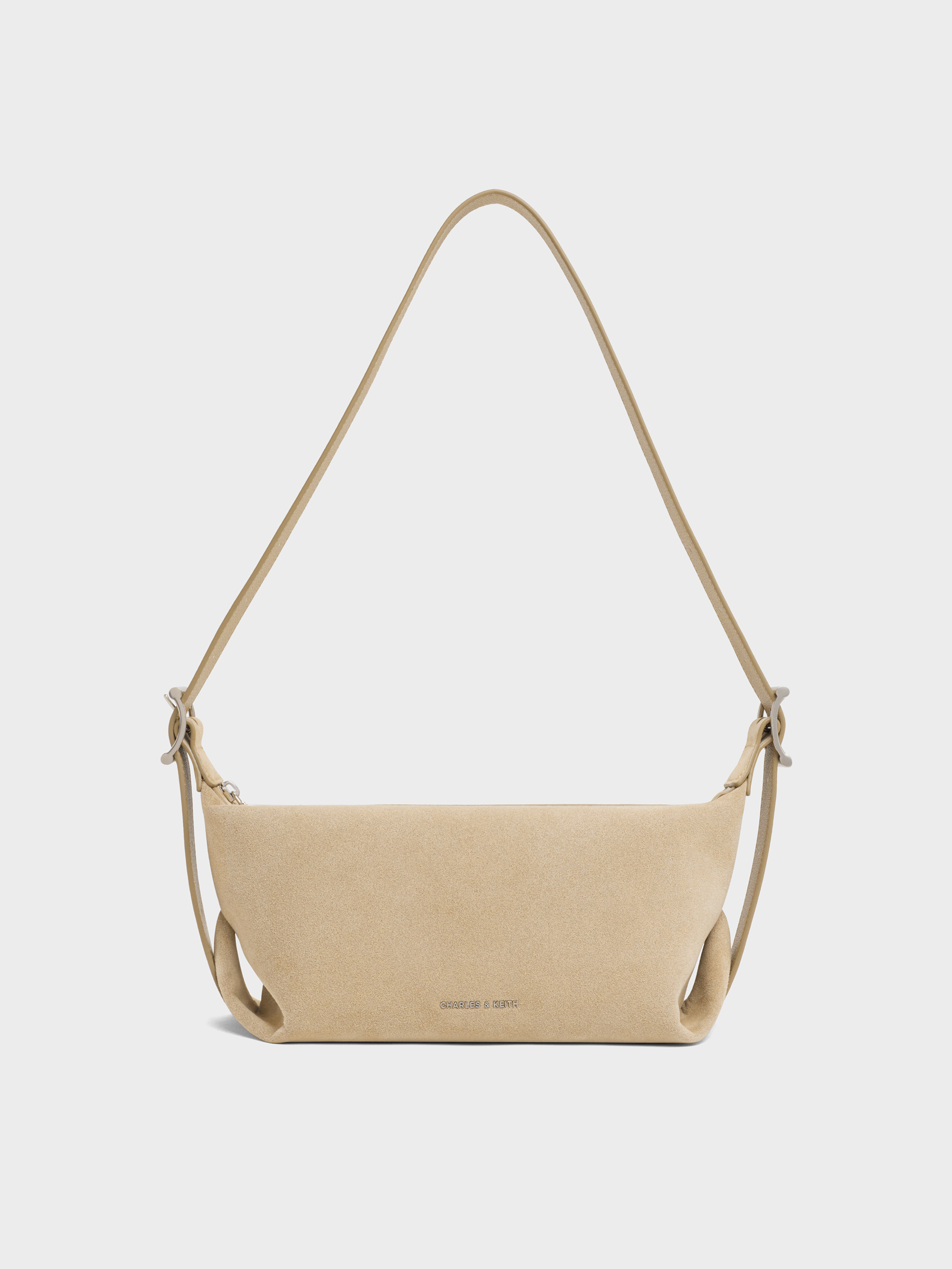 Nutmeg Beige Larsen Recycled Suede Buckle-Strap Slouchy