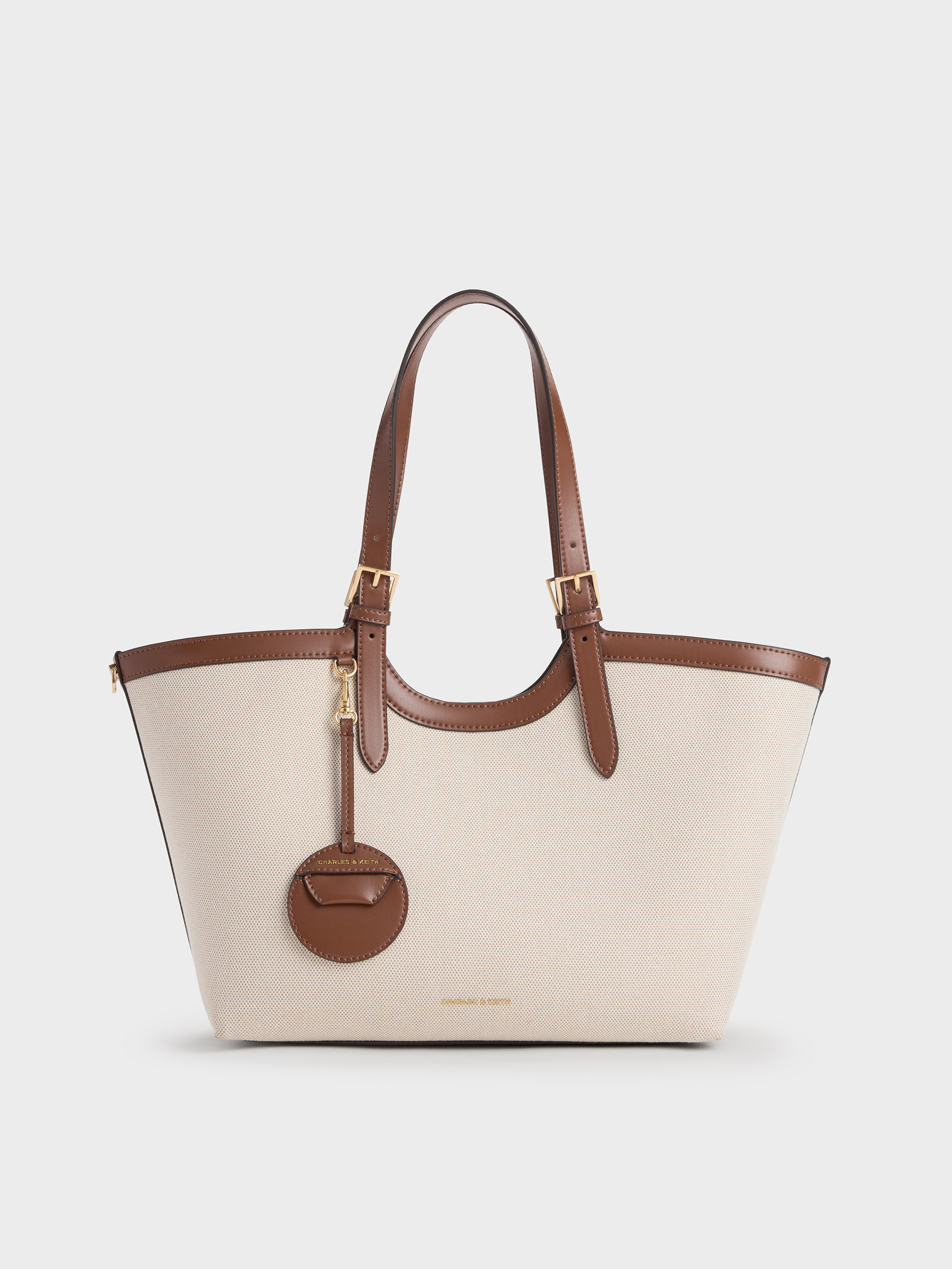 XL Enola Canvas Tote Bag - Chocolate - CHARLES & KEITH TH