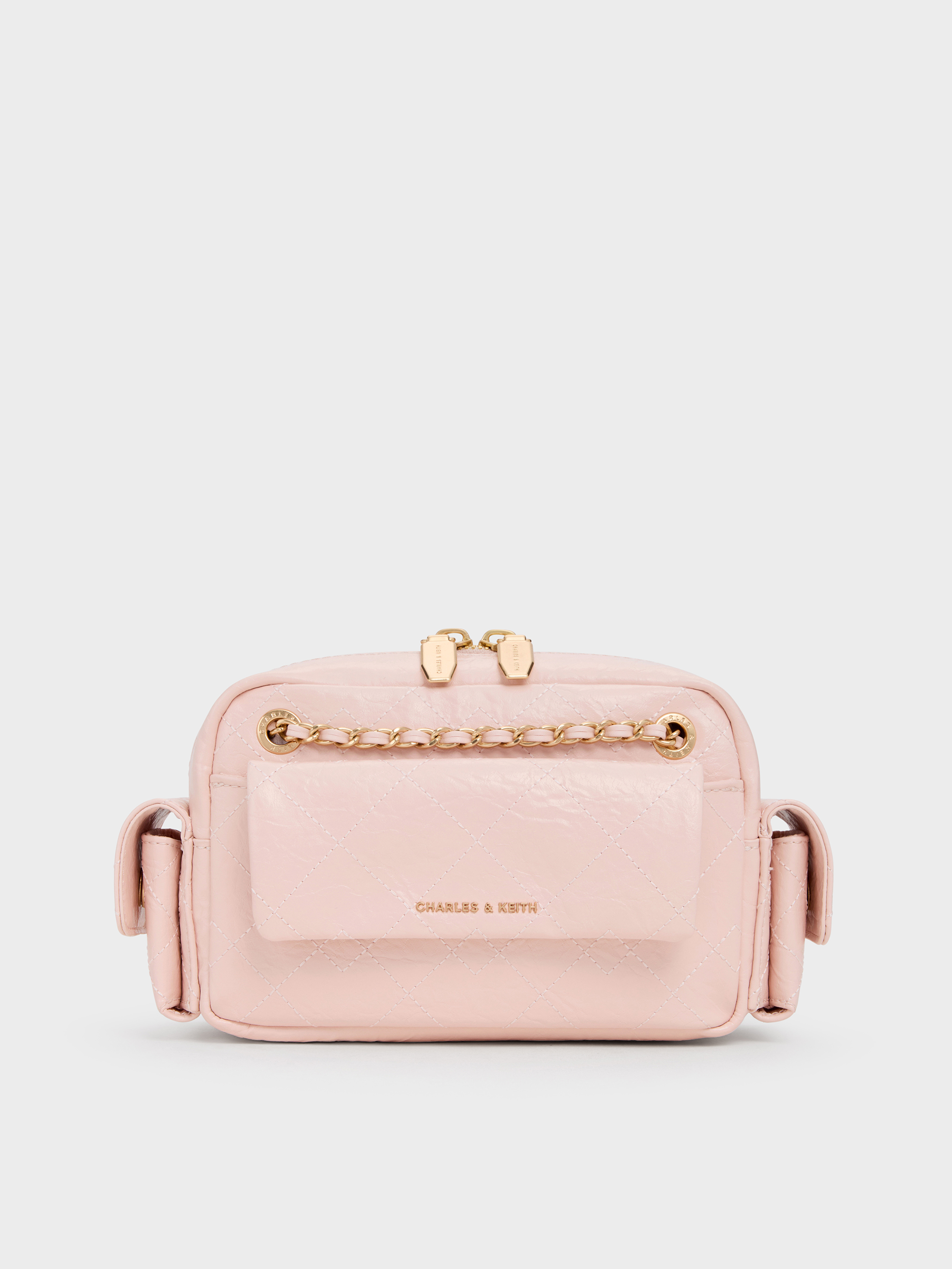 Duo Quilted Crossbody Bag - Soft Pink - CHARLES & KEITH TH