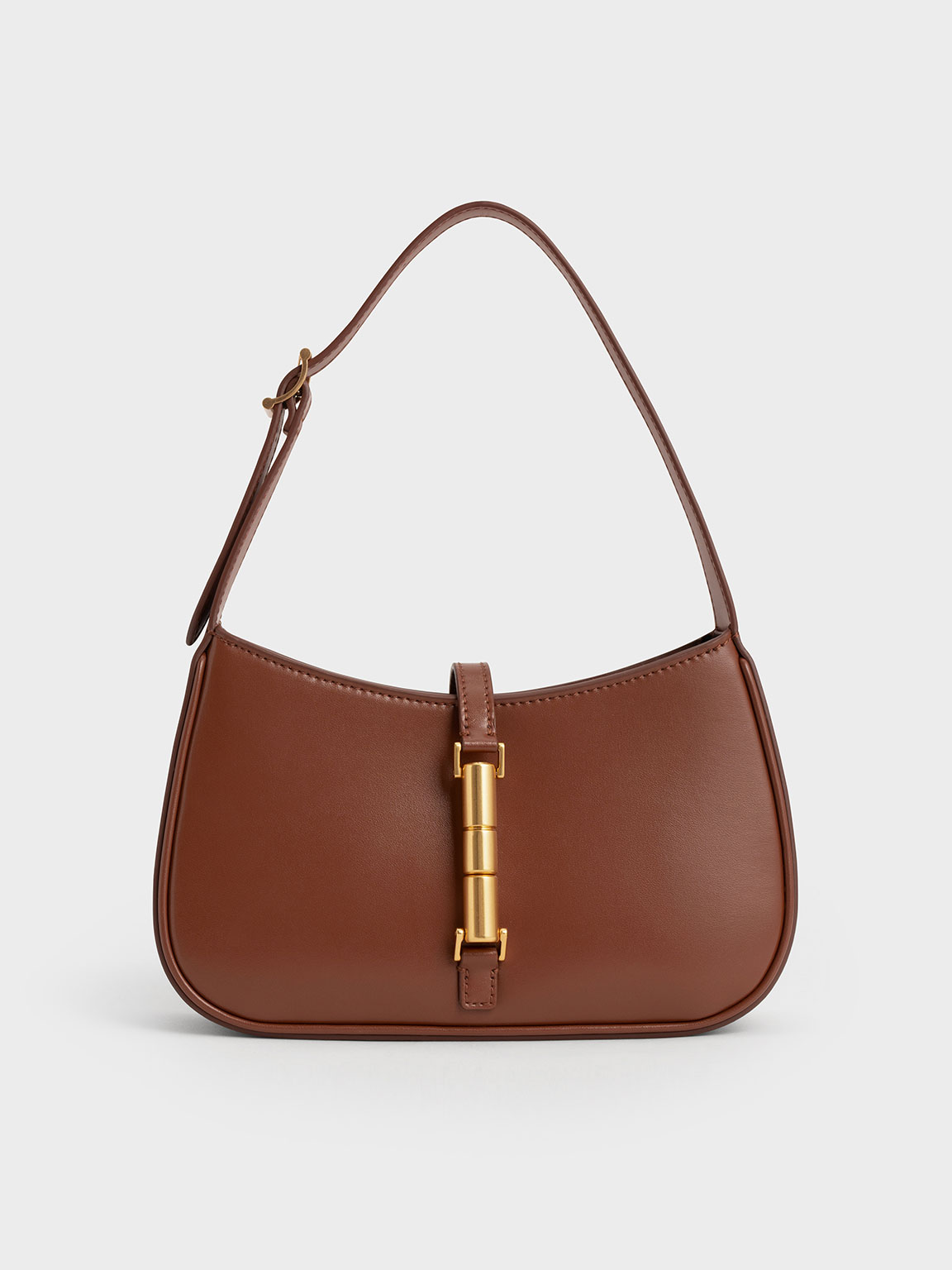 กระเป๋าสะพายไหล่ Brown Cesia Metallic Accent Shoulder Bag CHARLES