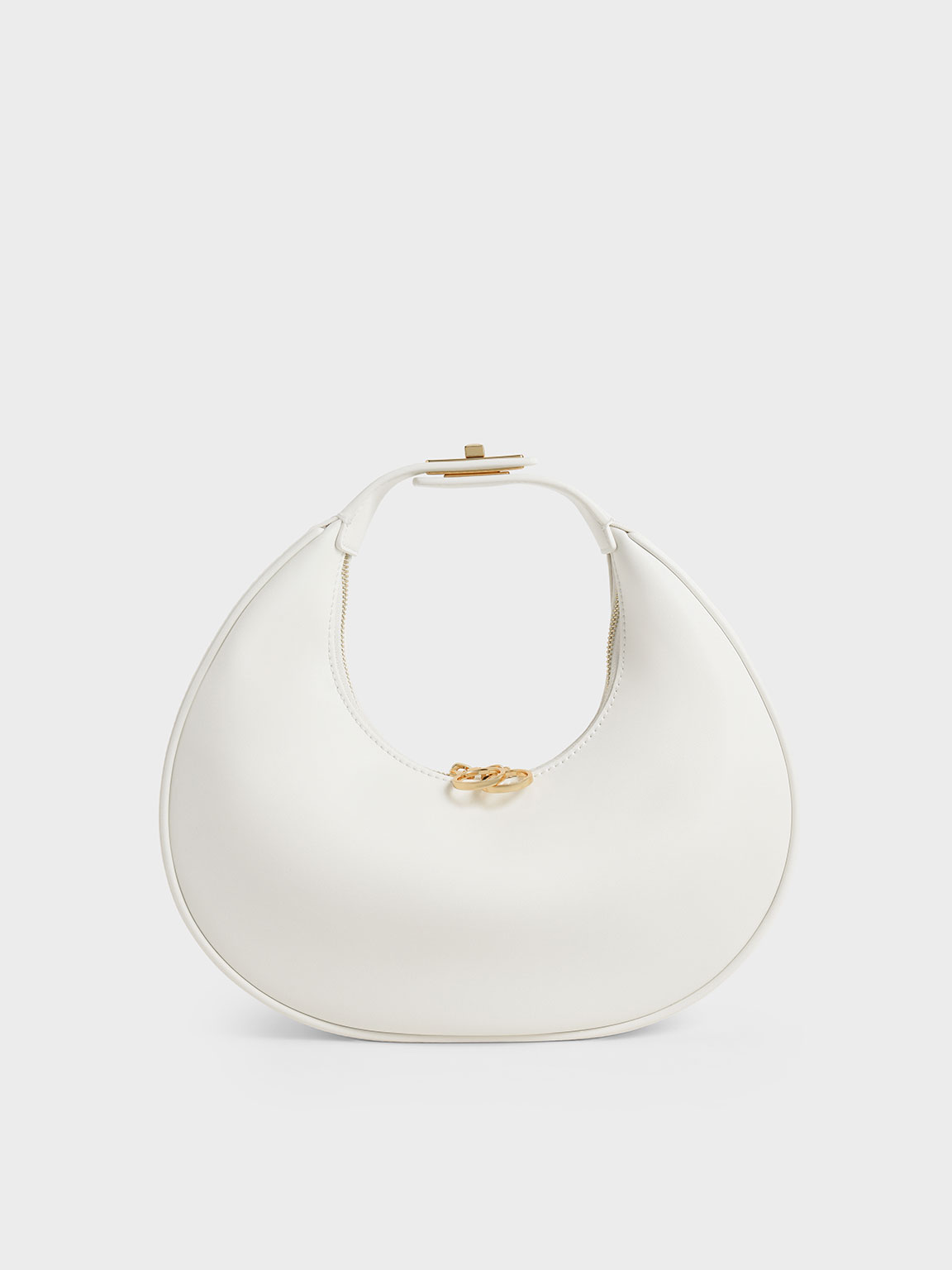 กระเป๋าโฮโบ White Crescent Hobo Bag CHARLES & KEITH TH